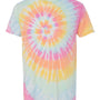 Dyenomite Mens Vintage Festival Tie Dyed Short Sleeve Crewneck T-Shirt - Aerial Spiral - NEW