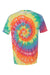 Dyenomite 650VRX Mens Vintage Festival Tie Dyed Short Sleeve Crewneck T-Shirt Classic Rainbow Spiral Flat Back