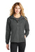 Eddie Bauer EB501 Womens Packable Wind Resistant Full Zip Hooded Jacket Steel Grey Model Front