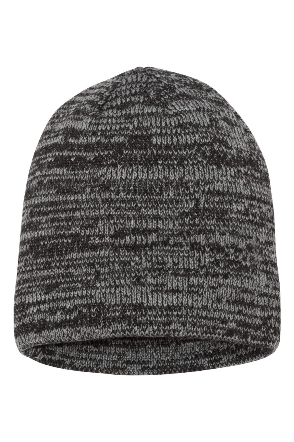 Sportsman Hats SP03 Unisex Marled Beanie Grey/Charcoal Grey Flat Front