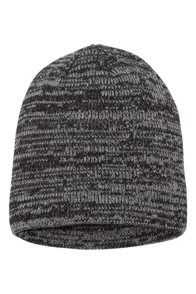 Sportsman Hats SP03 Unisex Marled Beanie Grey/Charcoal Grey Flat Front
