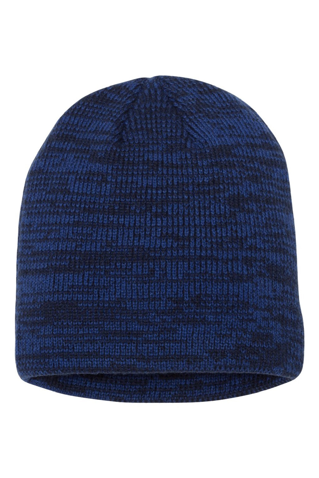 Sportsman Hats SP03 Unisex Marled Beanie Royal Blue/Navy Blue Flat Front