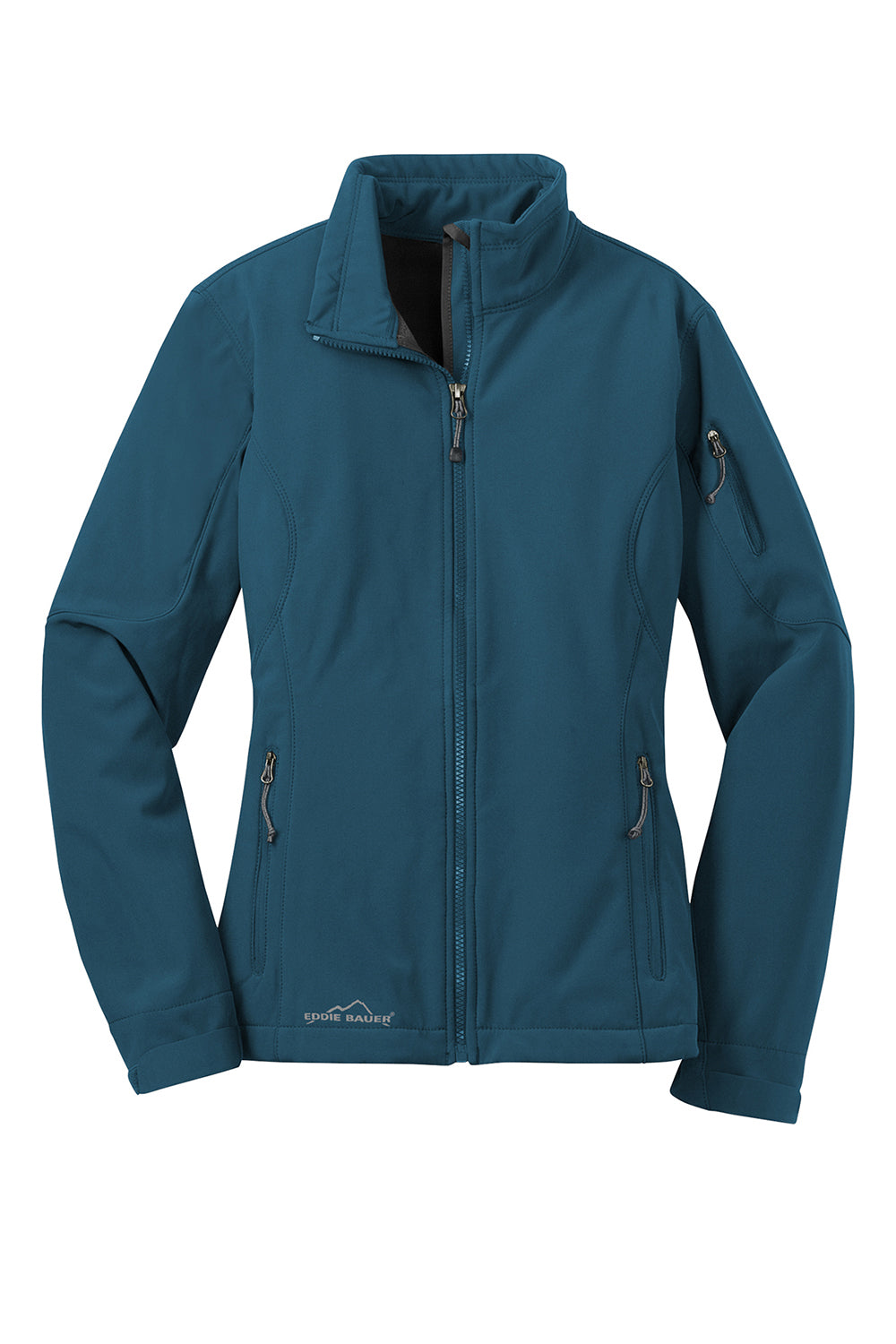 Eddie Bauer EB531 Womens Water Resistant Full Zip Jacket Dark Adriatic Blue Flat Front