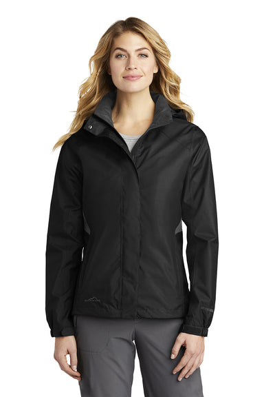 Eddie Bauer EB551 Womens Waterproof Full Zip Hooded Jacket Black Model Front