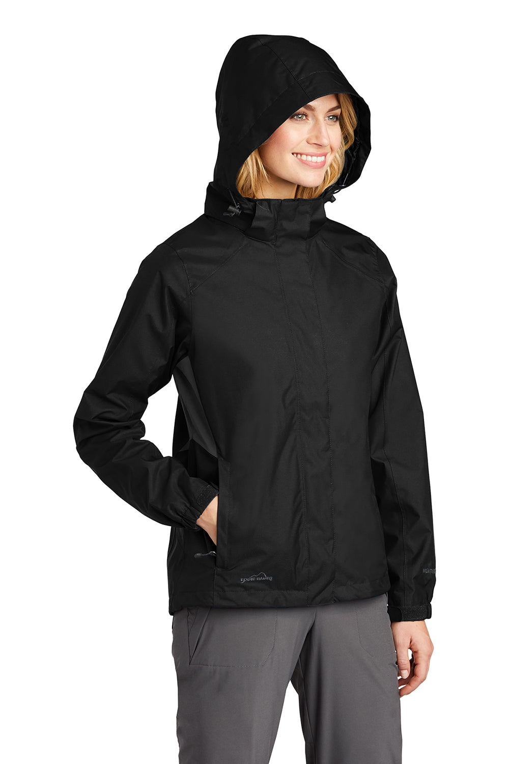 Eddie Bauer EB551 Womens Waterproof Full Zip Hooded Jacket Black Model 3Q