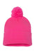 Sportsman Hats SP15 Unisex Pom-Pom Cuffed Beanie Neon Pink Flat Front