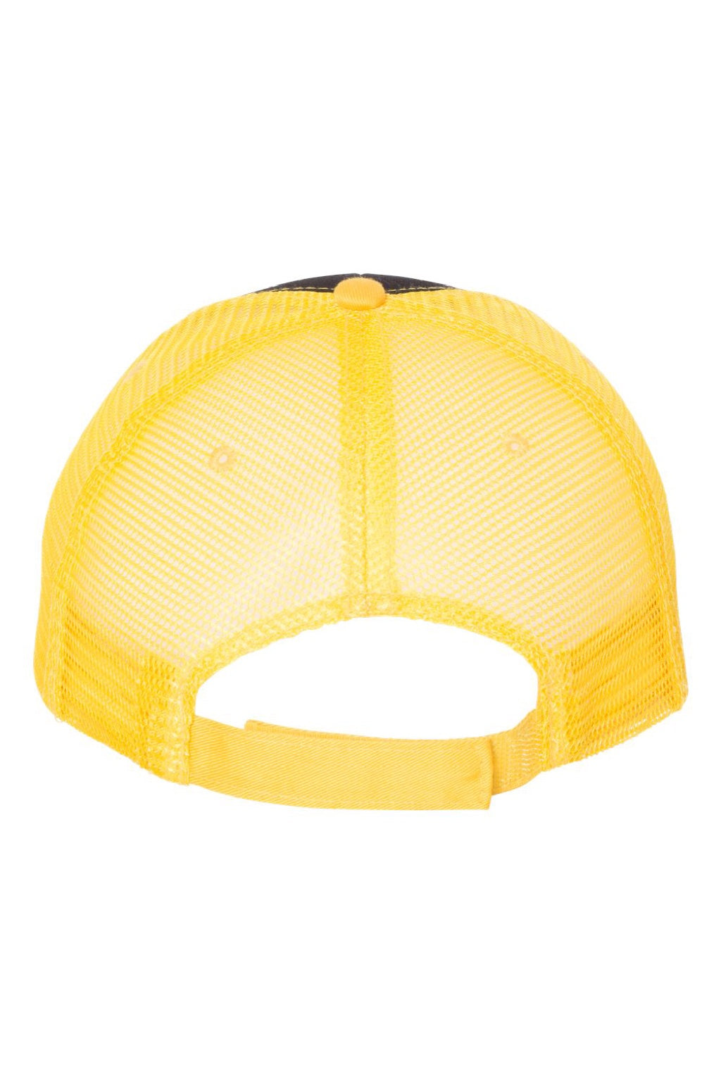 Valucap Hats S102 Mens Sandwich Bill Adjustable Trucker Hat Black/Gold Flat Back