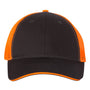 Valucap Mens Sandwich Bill Adjustable Trucker Hat - Charcoal Grey/Neon Orange - NEW