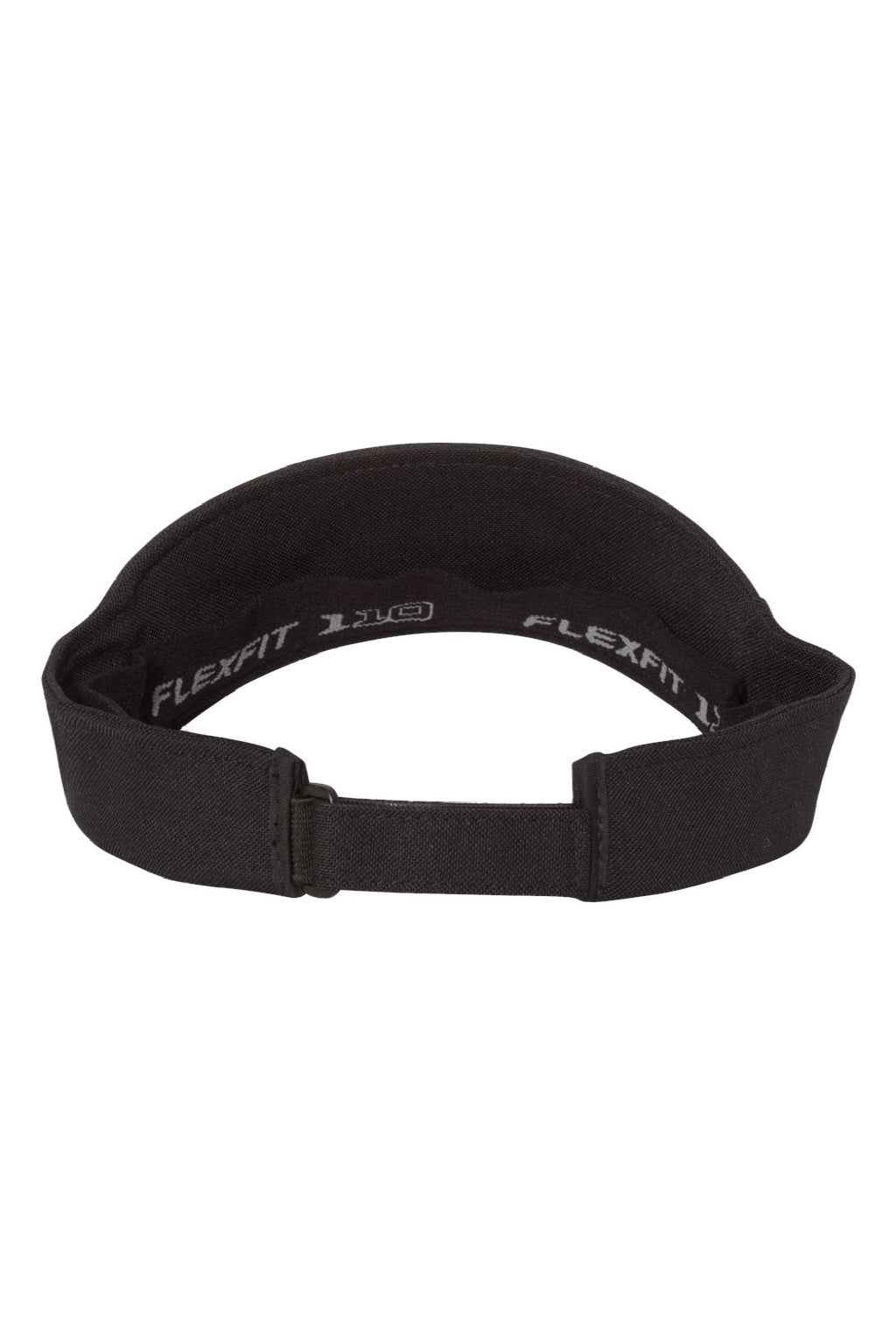 Flexfit Hats 8110 Mens Moisture Wicking Adjustable Visor Black Flat Back