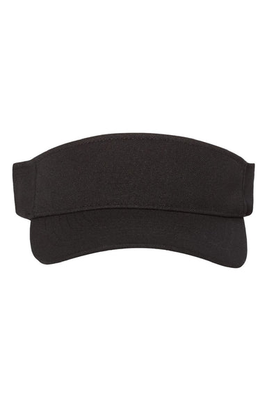 Flexfit Hats 8110 Mens Moisture Wicking Adjustable Visor Black Flat Front