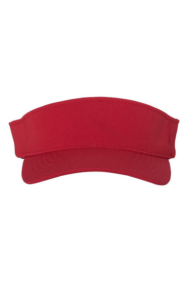 Flexfit Hats 8110 Mens Moisture Wicking Adjustable Visor Red Flat Front