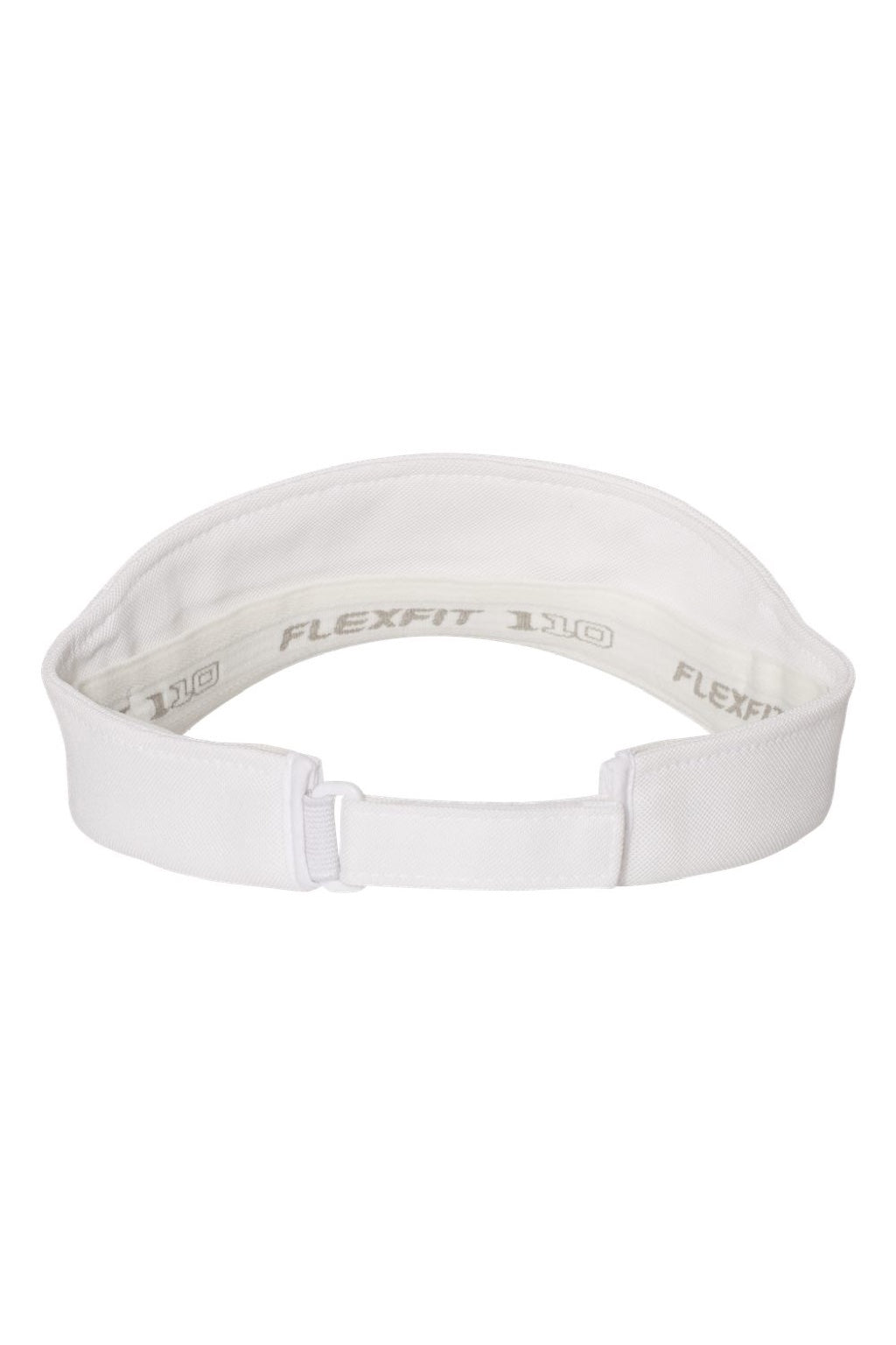 Flexfit Hats 8110 Mens Moisture Wicking Adjustable Visor White Flat Back