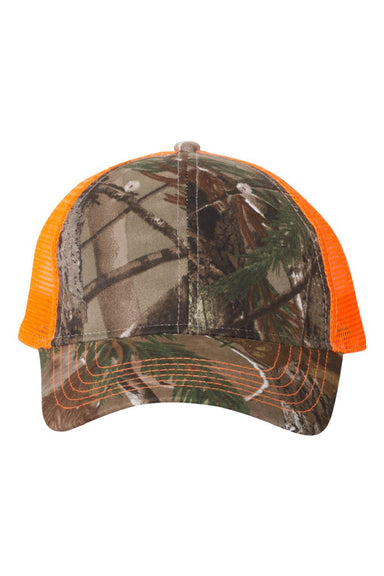 Kati Hats LC5M Mens Camo Mesh Back Adjustable Hat Realtree AP/Neon Orange Flat Front