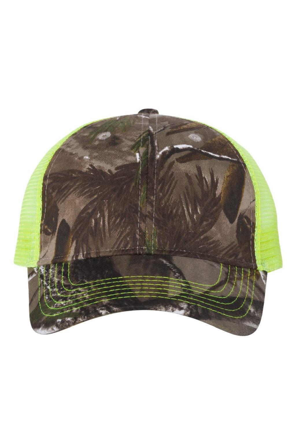 Kati Hats LC5M Mens Camo Mesh Back Adjustable Hat Realtree AP/Neon Yellow Flat Front