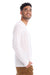 Alternative AA5100/5100BP/5100 Mens The Keeper Vintage Long Sleeve Crewneck T-Shirt White Model Side
