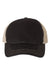 Richardson Hats 111 Mens Garment Washed Snapback Trucker Hat Black/Khaki Brown Flat Front