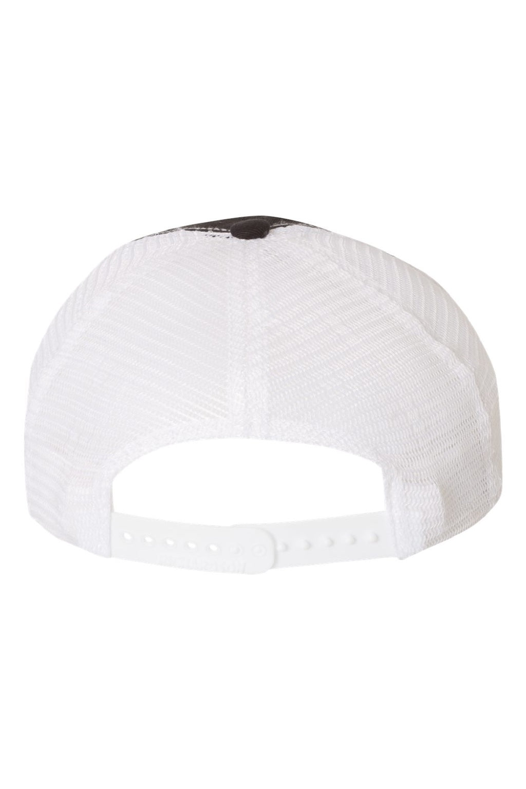 Richardson Hats 111 Mens Garment Washed Snapback Trucker Hat Black/White Flat Back