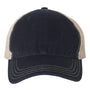 Richardson Hats Mens Garment Washed Snapback Trucker Hat - Navy Blue/Khaki