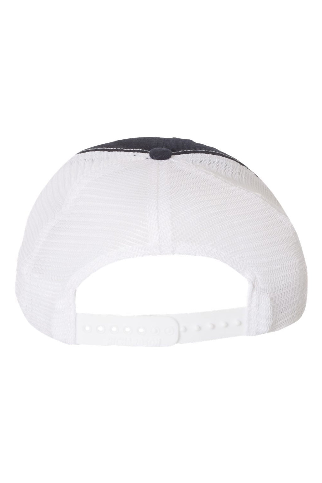 Richardson Hats 111 Mens Garment Washed Snapback Trucker Hat Navy Blue/White Flat Back