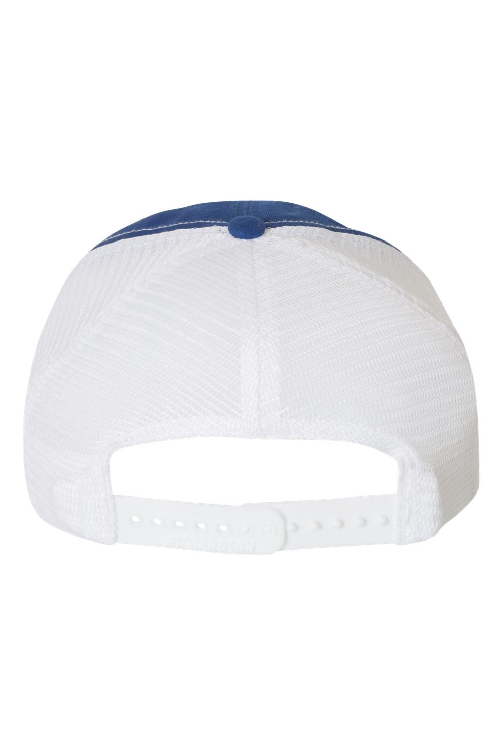 Richardson Hats 111 Mens Garment Washed Snapback Trucker Hat Royal Blue/White Flat Back