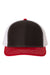Richardson Hats 112 Mens Snapback Trucker Hat Black/White/Red Flat Front