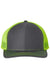 Richardson Hats 112 Mens Snapback Trucker Hat Charcoal Grey/Neon Yellow Flat Front