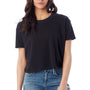 Alternative Womens Headliner Cropped Short Sleeve Crewneck T-Shirt - Black