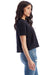 Alternative 5114BP/5114 Womens Headliner Cropped Short Sleeve Crewneck T-Shirt Black Model Side