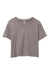 Alternative 5114BP/5114 Womens Headliner Cropped Short Sleeve Crewneck T-Shirt Smoke Grey Flat Front