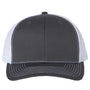 Richardson Hats Mens Snapback Trucker Hat - Charcoal Grey/White