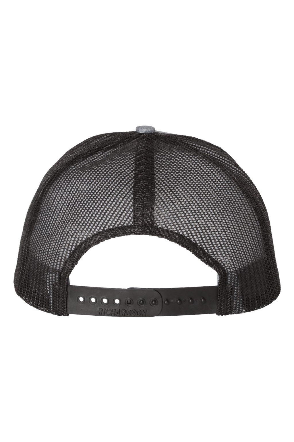 Richardson Hats 112 Mens Snapback Trucker Hat Heather Grey/Black Flat Back