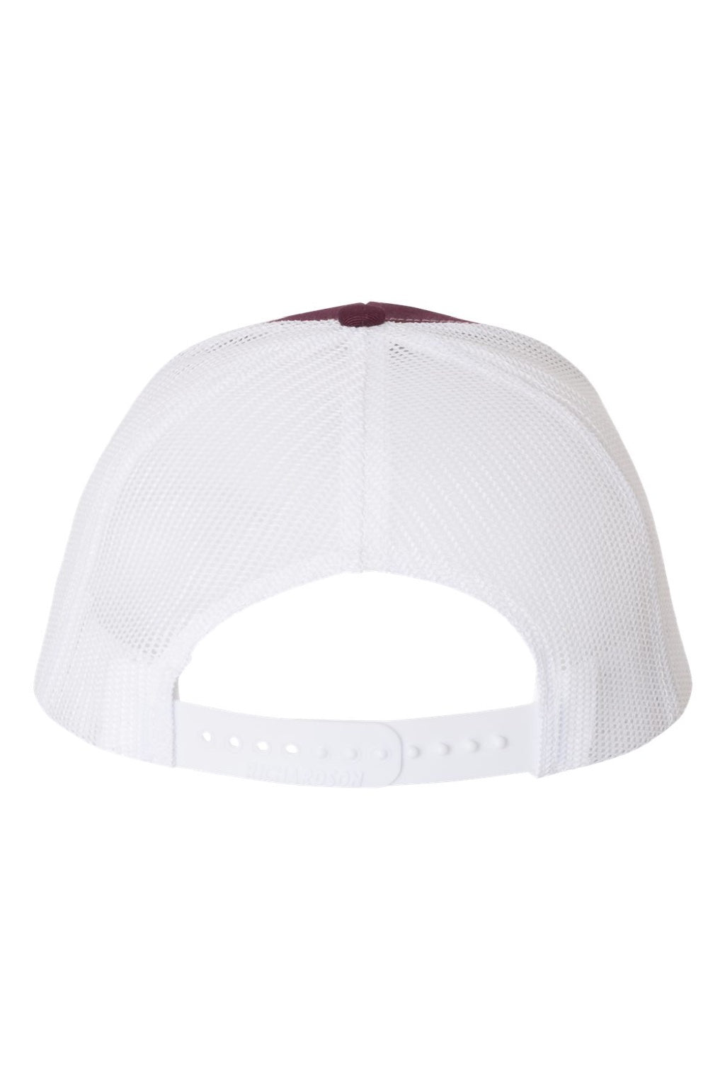 Richardson Hats 112 Mens Snapback Trucker Hat Maroon/White Flat Back