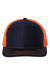 Richardson Hats 112 Mens Snapback Trucker Hat Navy Blue/Orange Flat Front