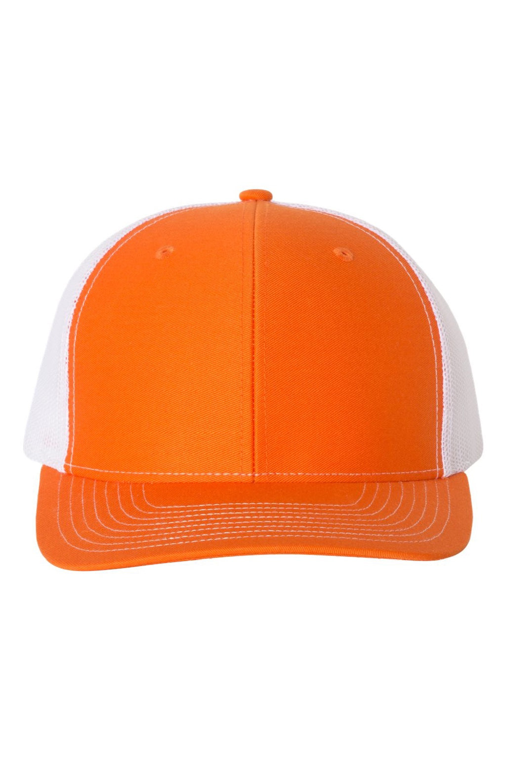 Richardson Hats 112 Mens Snapback Trucker Hat Orange/White Flat Front