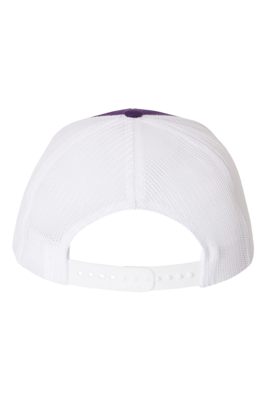 Richardson Hats 112 Mens Snapback Trucker Hat Purple/White Flat Back