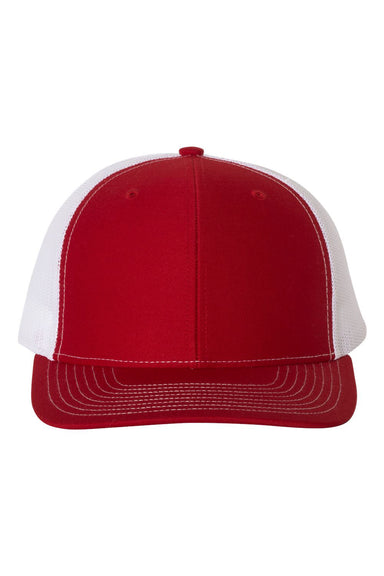 Richardson 112 Mens Snapback Trucker Hat Red/White Flat Front
