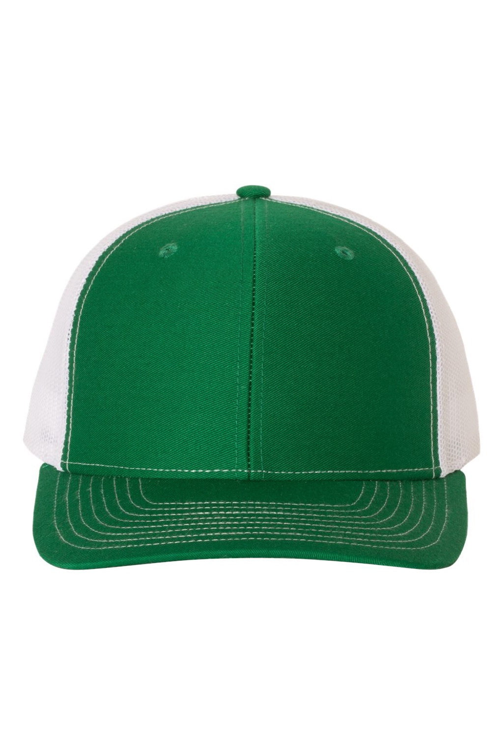 Richardson Hats 112 Mens Snapback Trucker Hat Kelly Green/White Flat Front