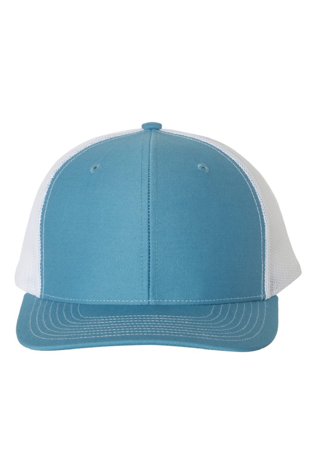 Richardson Hats 112 Mens Snapback Trucker Hat Columbia Blue/White Flat Front