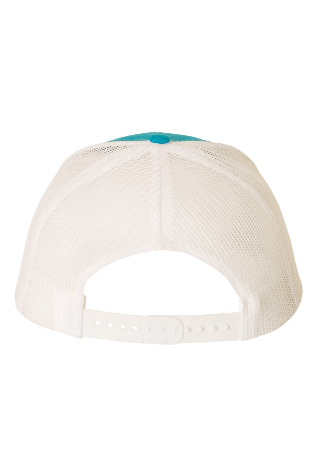 Richardson Hats 112 Mens Snapback Trucker Hat Cyan Blue/White Flat Back