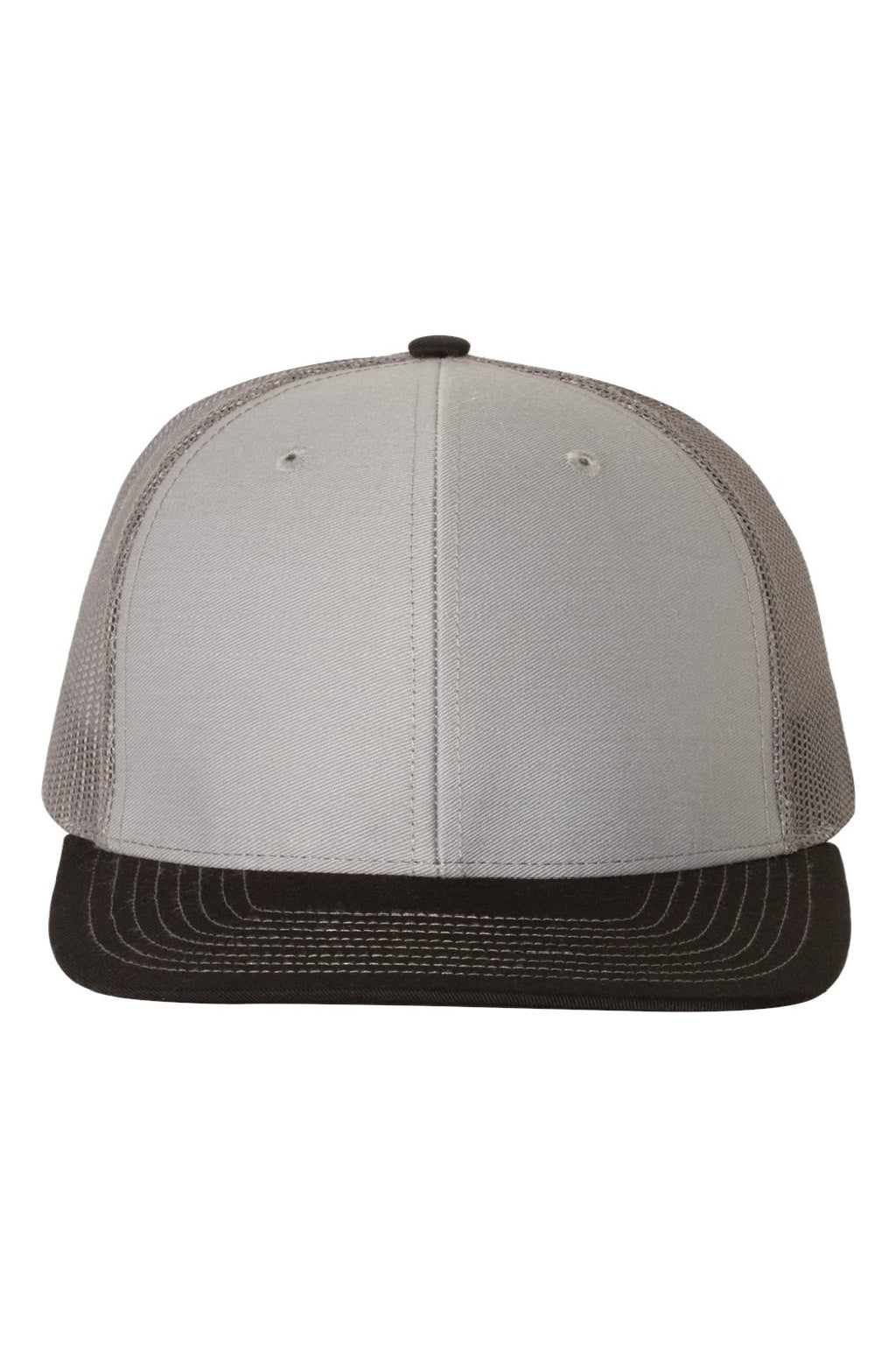 Richardson Hats 112 Mens Snapback Trucker Hat Grey/Charcoal Grey/Black Flat Front