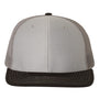 Richardson Hats Mens Snapback Trucker Hat - Grey/Charcoal Grey/Black