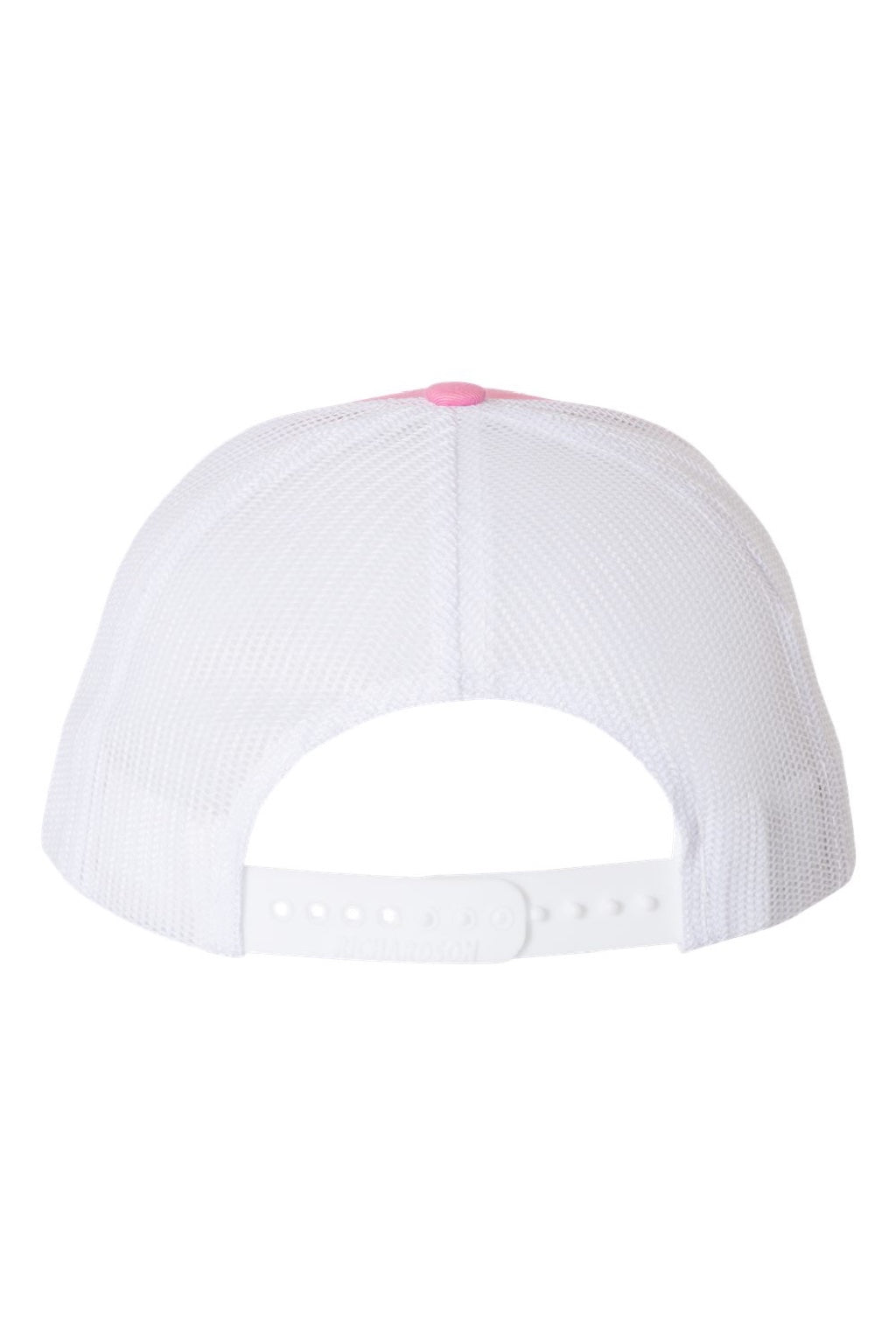 Richardson Hats 112 Mens Snapback Trucker Hat Hot Pink/White Flat Back
