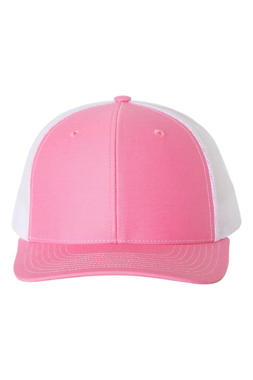 Richardson Hats 112 Mens Snapback Trucker Hat Hot Pink/White Flat Front
