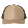 Richardson Hats Mens Snapback Trucker Hat - Khaki/Coffee Brown