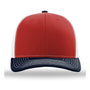 Richardson Hats Mens Snapback Trucker Hat - Red/White/Navy Blue