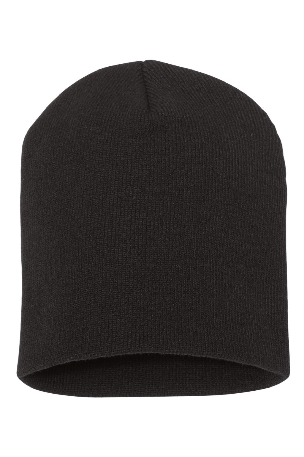 Yupoong Hats 1500KC Unisex Beanie Black Flat Front