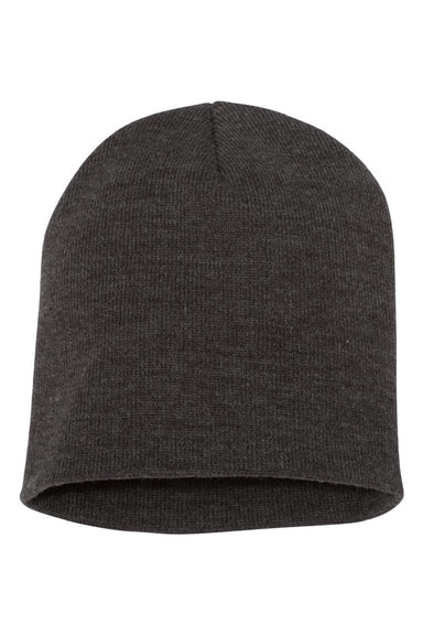 Yupoong Hats 1500KC Unisex Beanie Dark Grey Flat Front