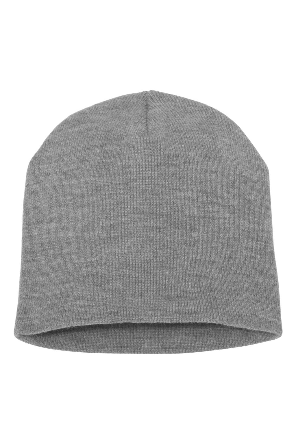 Yupoong Hats 1500KC Unisex Beanie Heather Grey Flat Front