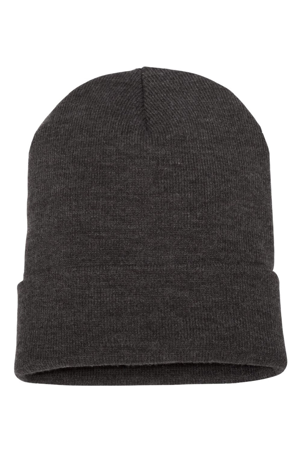 Yupoong Hats 1501KC Unisex Cuffed Beanie Dark Grey Flat Front