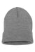 Yupoong Hats 1501KC Unisex Cuffed Beanie Heather Grey Flat Front